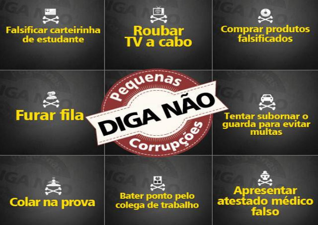 CGU faz campanha para intensificar o fim de pequenas corrupções que são rotineiras na sociedade