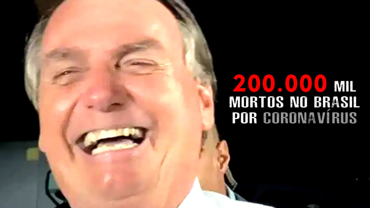 Brasil chega aos 200 mil mortos por coronavírus, Bolsonaro tem debochado e ironiza a doença