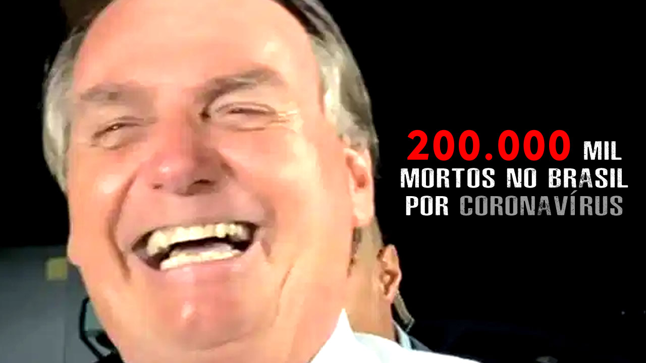 Brasil chega aos 200 mil mortos por coronavírus, Bolsonaro tem debochado e ironiza a doenç